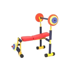 Fun & Fitness for Kids Adjustable Weight Bench Press Set w/ Barbell&Foam Weights