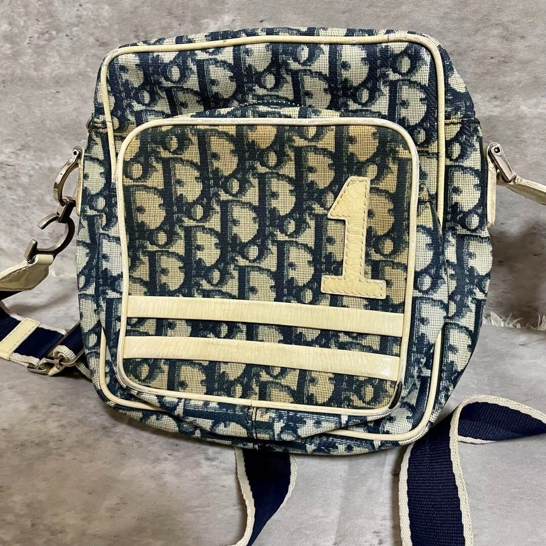 Sac bandoulière trotteur Christian Dior vintage ancien n°1 sacoche marine