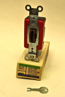 1 Pc Circle F 3422-L 20AMP 120-277V Locking Toggle Switch Double Pole Brown New