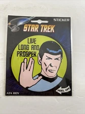 Star Trek Classic Spock Live Long and Prosper Peel Off Sticker Decal NEW UNUSED