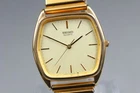 Vintage 1984 [Exc+5] Seiko 9021-5110 Gold 31mm Quartz Men's Watch From JAPAN