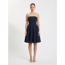 J.Crew Dress Womens P0 Black Seersucker Strapless Fit Flare Cocktail Party