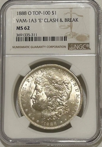 1888 O Morgan Silver Dollar NGC MS62 VAM-1A3 Clash & Break Top 100 & Wow! VAM