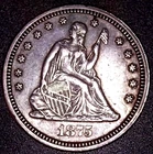 1875 SEATED LIBERTY QUARTER 25C