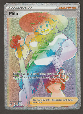 Milo 201/192 Pokemon TCG Rebel Clash Sword & Shield Secret Rare Card NM
