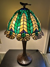 Tiffany Styled Peacock Table Lamp Made In 2003 Tiffany Style Stained Glass Lamp