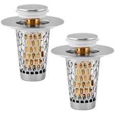 2Pack Bathroom Sink Stopper, Universal Drain Filter for Stainless Steel Floor...