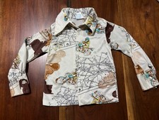 Vintage Billy B Boys Shirt Size 5 1970s Nylon Button Up Dress Shirt Dirt bikes