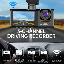 1080P Car Dash Cam Front/Rear/Inside Video Recorder Camera G-sensor Waterproof