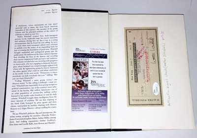 WALTER WINCHEL SIGNED CHECK GOSSIP POWER & CULTURE OF CELEBRITY NEIL GABLER BOOK