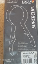 Genuine LINIAN superclip for 12mm - 14mm cable - 25 clips per box - Black