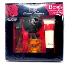 Vtg Tabu Diamond Anniversary Gift Set Spray Cologne Dusting Powder Eau De Cologn