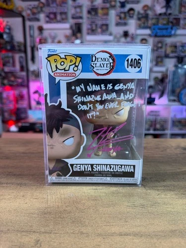 Funko Pop Genya Shinazugawa #1406 Signed Zeno Robinson Demon Slayer Autograph