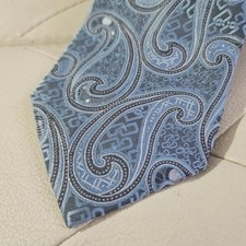 Cravatta In Seta Dolce & Gabbana Prima Linea, Nuova, Azzurra Con Paisley