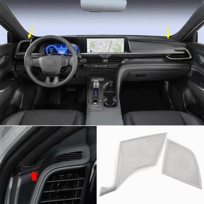 For Toyota Crown 2023-2026 Silver steel Inner Dashboard Speaker Frame Cover Trim