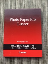 Canon Photo Paper Pro Luster LU101 8.5  X 11  50 sheets SEALED FREE SHIPPING