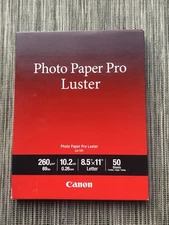 Canon Photo Paper Pro Luster LU101  8.5” X 11” 50 sheets  SEALED FREE SHIPPING 