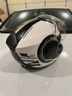LS2 Advant Full Face Modular Motorcycle Helmet Black/White Size L 