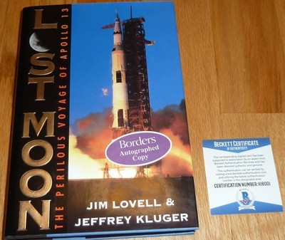 BECKETT CAPTAIN JAMES LOVELL LOST MOON AUTOGRAPHED HARDCOVER BOOK H16001