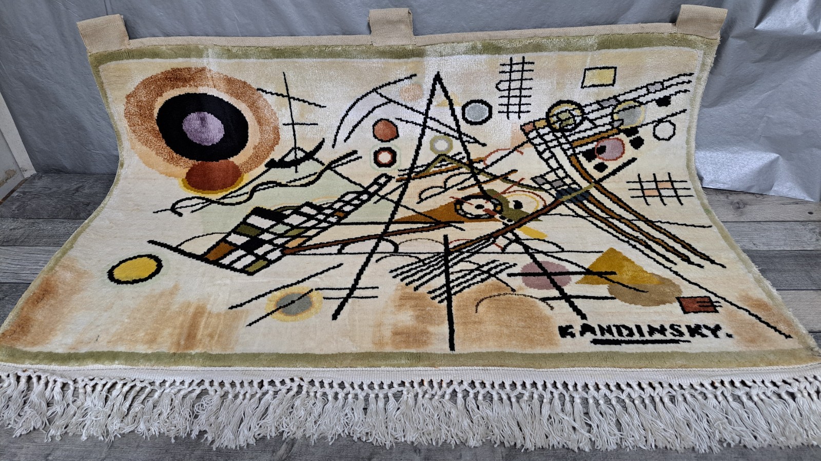 Kadinsky Wall Tapestry Rug Vintage RARE Handmade Ref 244465 Art + Certificate
