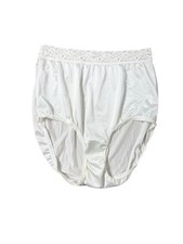 Vtg Nylon Panties White Lace Trim Large