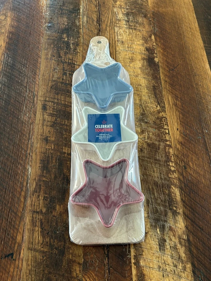 Kohls 4th of July Americana Celebrate Together Board & Star Bowl Set - Red White - Image 2 of 4