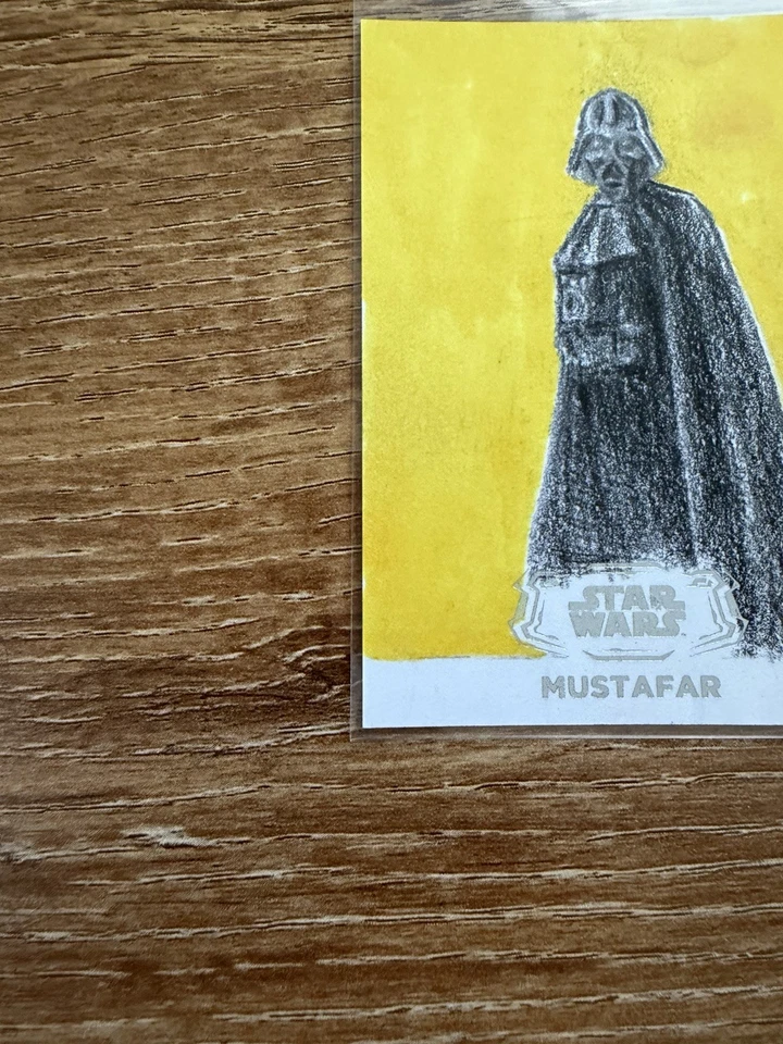 2024 Topps Star Wars Hyperspace Mustafar Sketch Vader 1/1 Artist Emre Varlibas - Image 4 of 4