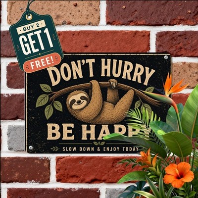 Dont Worry Be Happy Metal Sign Inspiring Positive Living Room Tin Plaque