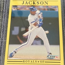 Fleer 1991 Bo Jackson Kansas City Royals #561 Base Set MLB Baseball Card