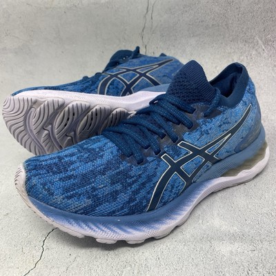 ASICS Women's Gel-Nimbus 23 Knit Running Shoes Mako Blue Sz M (B) Womens 