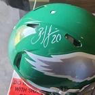 Brian Dawkins Philadelphia Eagles Signed Kelly Green Football Helmet BAS Coa