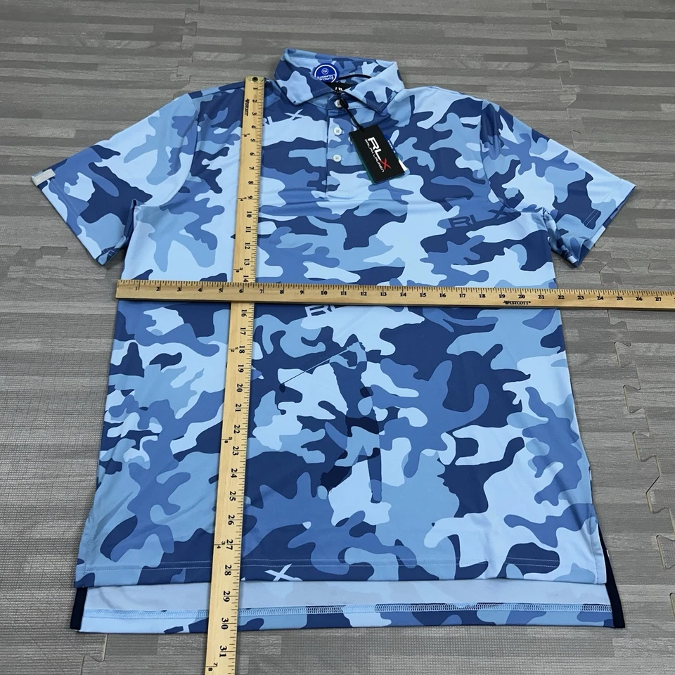 Рубашка поло для гольфа мужская RLX Ralph Lauren Performance средний камуфляж синяя эластичная 115 долл. США - Изображение 4 из 4