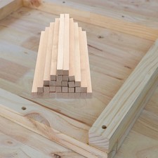 30 Pcs Wooden Poles Strips Sticks Square Dowel Rods Craft Dowels
