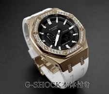 With main unit G SHOCK GA 2100 rubber belt set metal Casioak custom G Shock rose