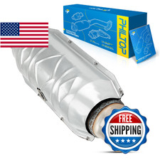 PHILTOP 1PC High Flow 2.5" Catalytic Converter Stainless Steel Catalytic Convert