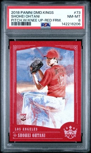 2018 Panini Diamond Kings - Variation Shohei Ohtani #73 Red Frame (RC) PSA 8