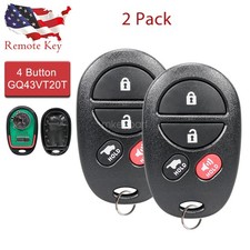 2 Replacement For 2008 - 2017 Toyota Sequoia Key Fob Remote Control Gq43vt20t