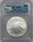 2006 Silver Eagle $1 MS 70 ICG First Day of Issue 1 oz Silver