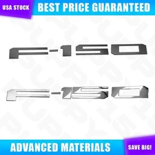 3D Raised Silver/Black Tailgate Inserts Letters Emblems fit for F-150 2021-2024