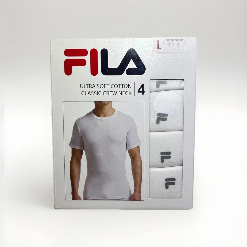 New FILA Men 4 Pack Cotton Crew Neck T-Shirts Ultra Soft Classic Tee Size M L XL - Image 4 of 4