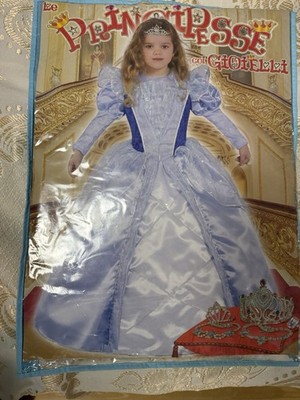 Cinderella Kostüm / Kleid , mit Schmuck 4-6 Jahren Neu