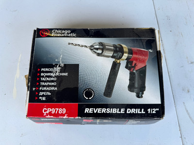 Chicago Pneumatic Cp9789 Reversible  Air Drill 1/2 Inch Drive NIB Two Chucks