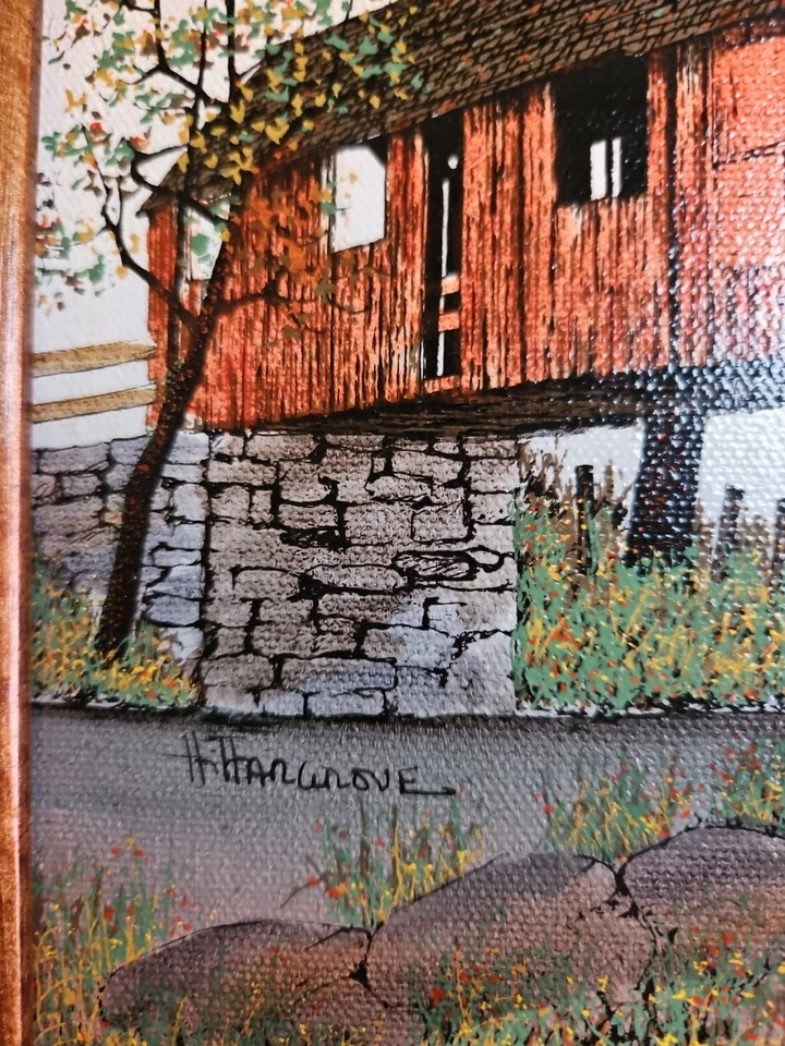 Signed H. Hargrove,  "Covered Bridge" Oil Painting (Certificate of Authenticity) - Image 3 of 4