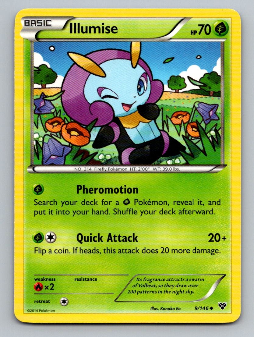 Illumise 9/146 Uncommon XY Base Set Pokemon Lightly Played
