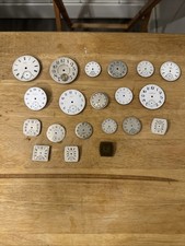Antique Pocket Watch And Wrist Faceplate Lot Of 20 For Parts Waltham,Elgin, D