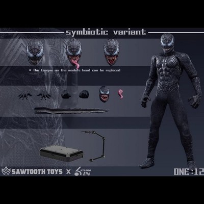 SAWTOOTH TOYS 1/12 素体 ヘッド 服セットSTM-20251 SAWTOOTH TOYS X 6in Studio 1/12 Venom Symbiotic Variant STM-20251
