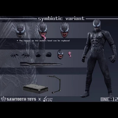 SAWTOOTH TOYS 1/12 素体 ヘッド 服セットSTM-20251 SAWTOOTH TOYS X 6in Studio 1/12 Venom Symbiotic Variant STM-20251