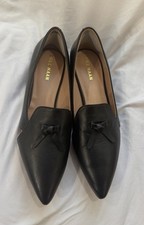 Cole Haan Women's Viola Skimmer Ballet Flats Black Leather Size 8.5 B EUC