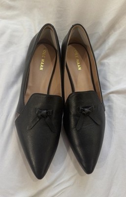 Cole Haan Women's Viola Skimmer Ballet Flats Black Leather Size 8.5 B EUC