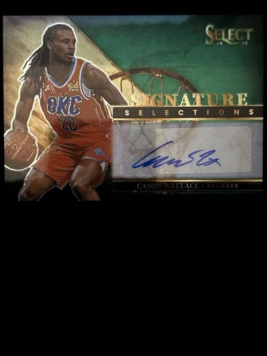 2024-25 Panini Select Cason Wallace #SS-CAS Green Stars Prizm /49 Thunder AUTO